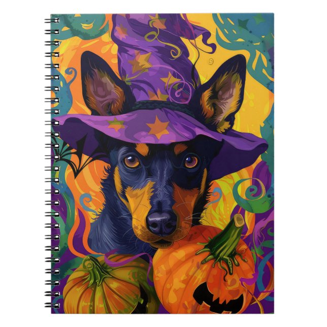 Spooky Australian Kelpie Halloween Pumpkin Notizblock (Vorderseite)
