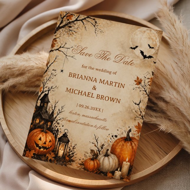 Spooky Autumn Pumpkin Night Save The Date (Von Creator hochgeladen)