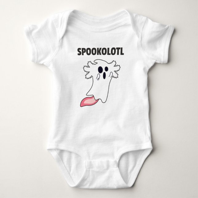 Spooky Axolotl liebt Niedliche Tiere zu Halloween  Baby Strampler (Vorderseite)
