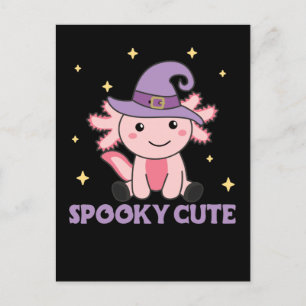 Spooky Axolotl liebt Niedliche Tiere zu Halloween Feiertagspostkarte