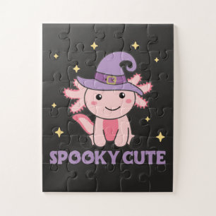 Spooky Axolotl liebt Niedliche Tiere zu Halloween Puzzle