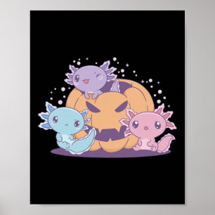 Spooky Axolotls Halloween Pumpkin Costume Kinder W Poster