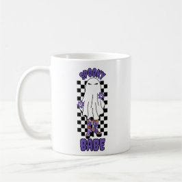 "Spooky Babe" Frau Halloween Ghost Retro Lila Kaffeetasse