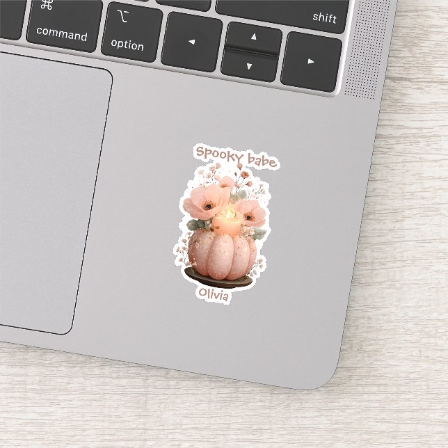 Spooky Babe Pumpkin für Mädchen Aufkleber (Ausschnitt)