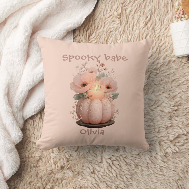 Spooky Babe Pumpkin für Mädchen Kissen (Decke)