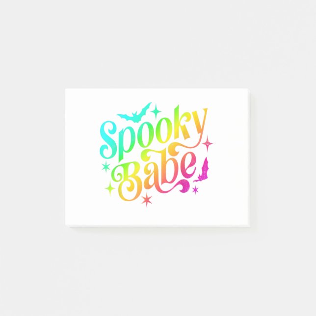 Spooky Babe Rainbow Halloween Trick oder Treat Cou Post-it Klebezettel (Vorderseite)