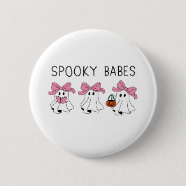 Spooky babes cute ghost button
