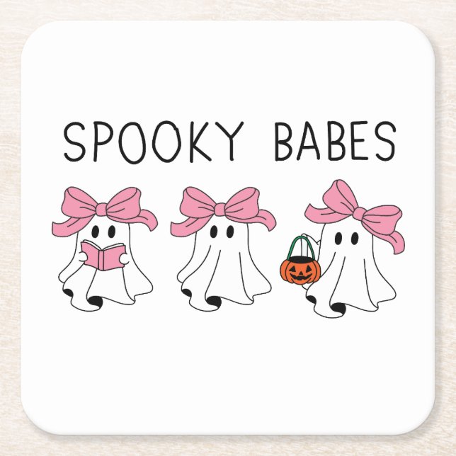 Spooky babes cute ghost rechteckiger pappuntersetzer (Vorderseite)