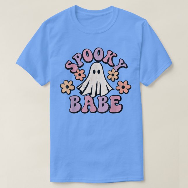 Spooky Baby Retro Groovy Halloween Trick oder Beha T-Shirt (Design vorne)