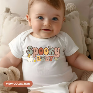 Spooky Baby Retro Halloween Mommy and Me Matching Baby Strampler
