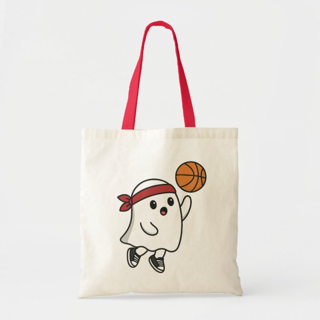 Spooky Basketball Ghost Tragetasche (Vorne)