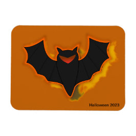 Spooky Bat Halloween Foto Magnet | Orange Theme