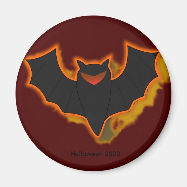 Spooky Bat Halloween Magnet | Red Theme (Vorne)