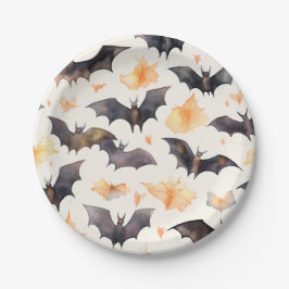 Spooky Bat Herbst Blätter Halloween Pappteller