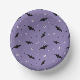 Spooky Bat & Skulls Muster Halloween Papierplatte Pappteller