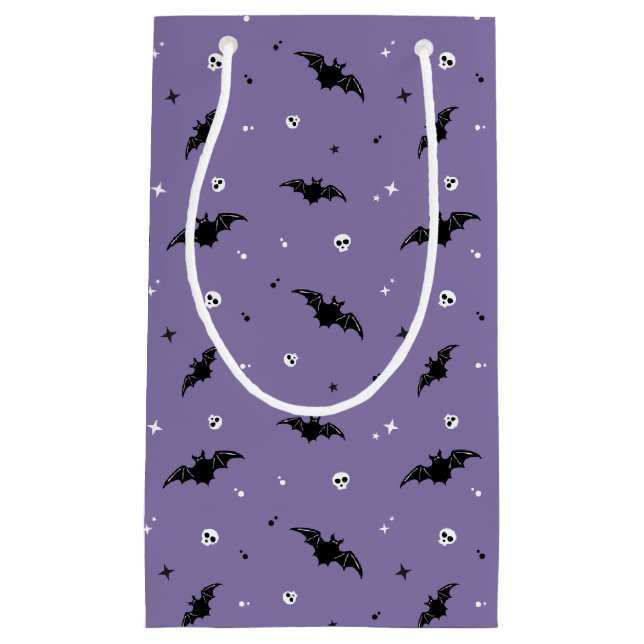 Spooky Bat & Skulls Pattern Halloween-Geschenktasc Kleine Geschenktüte (Vorderseite)