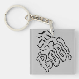 Spooky Bats und Boo Halloween Design Schlüsselanhänger