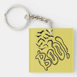 Spooky Bats und Boo Halloween Design Schlüsselanhänger