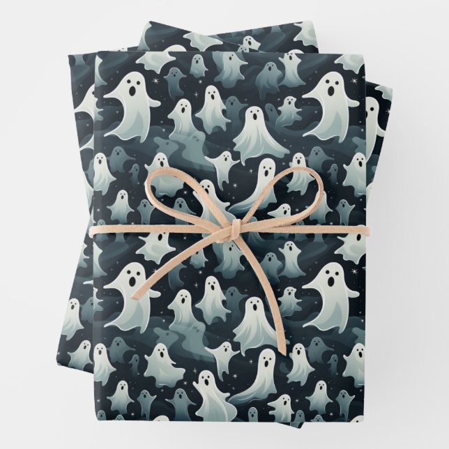 Spooky Beängstigend Ghost Geschenkpapier Set (Beispiel)