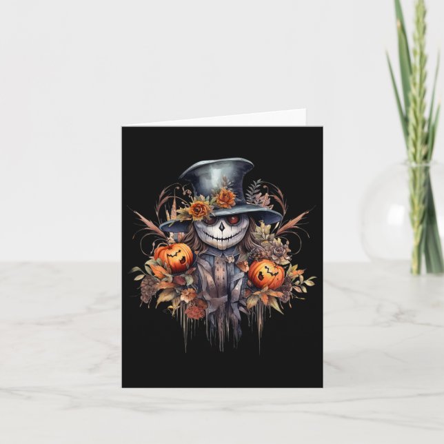 Spooky Beängstigend Halloween Ghost Karte (Vorderseite)