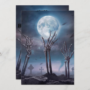 Spooky Beängstigend Skeleton Untot Halloween-Party Einladung