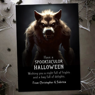 Spooky Beängstigend Werewolf Halloween Gruß Feiertagskarte