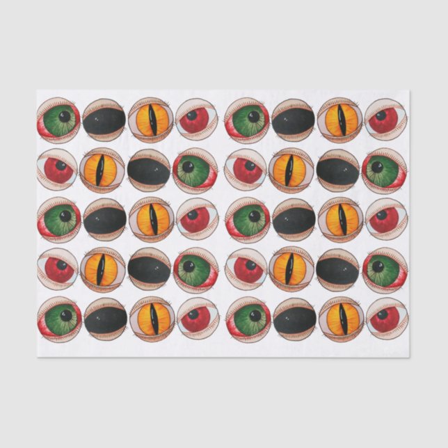 Spooky beängstigenden Zombie Gothie Augen hallowee Seidenpapier (Vorderseite)