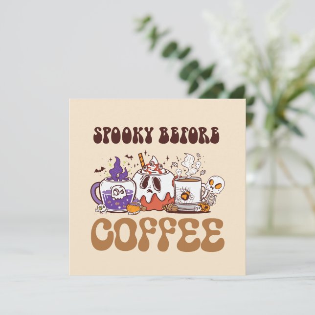 Spooky Before Coffee - Funny Ghost Kaffee Brew (Stehend Vorderseite)