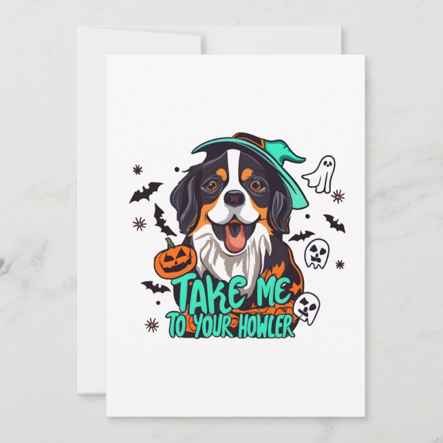Spooky Bernese Halloween : Bring mich zu deinem Ho Einladung (Vorderseite)