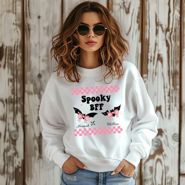 Spooky BESTE FREUNDIN Personalisierter Name Hallow Sweatshirt (Von Creator hochgeladen)