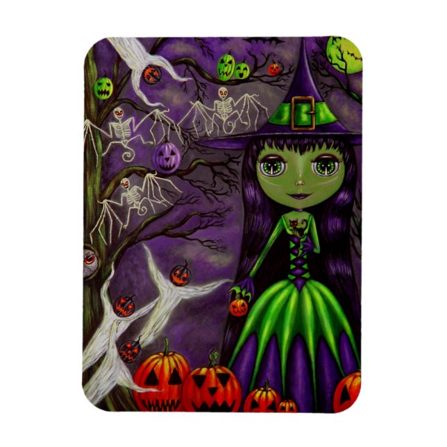 Spooky Big Eye Hexenkleder Skelette Gespenster Boo Magnet (Vertikal)