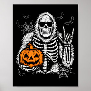 Spooky Bigfoot Kürbislaterne Skeleton Halloween B Poster
