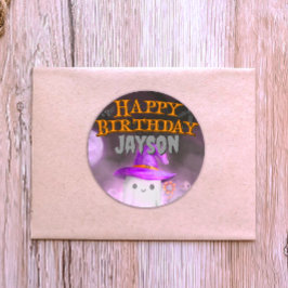 Spooky Birthday Party Classic Round Sticker