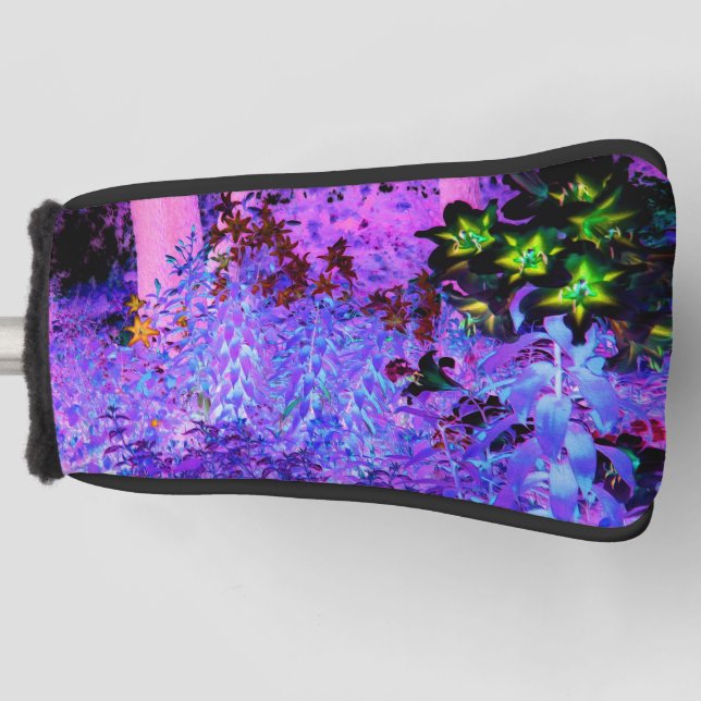 Spooky Black and Crimson Lily Garden Landschaft Golf Headcover (Vorderseite)