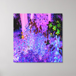 Spooky Black and Crimson Lily Garden Landschaft Leinwanddruck