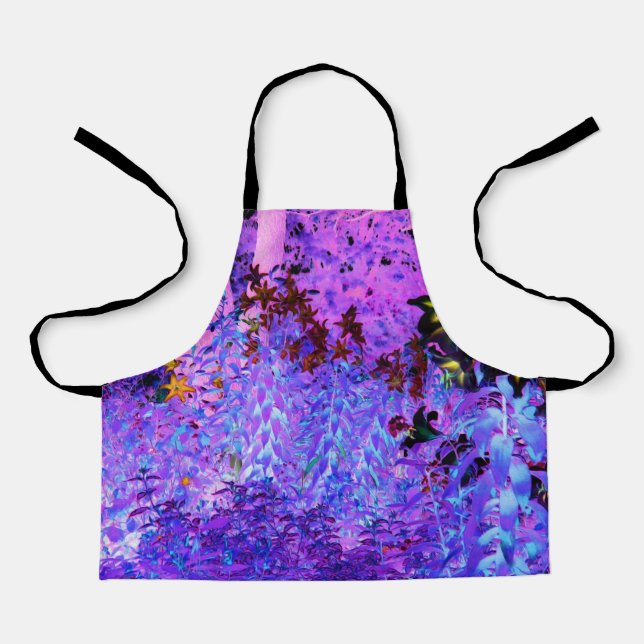 Spooky Black and Crimson Lily Garden Landschaft Schürze (Vorderseite)