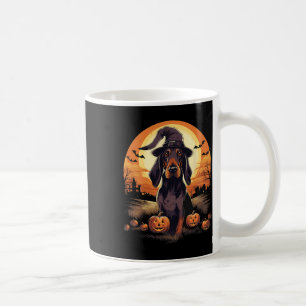 Spooky Black and Tan Coonhound Hund Hexenmeister Kaffeetasse