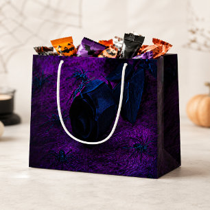 Spooky Black Blue Rose, Black Spiders, Lila, ZSG Große Geschenktüte