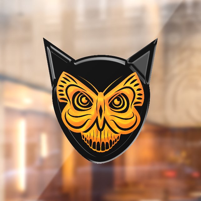 Spooky Black Cat Butterfly Schädelfenster Fensteraufkleber (Blatt 2)