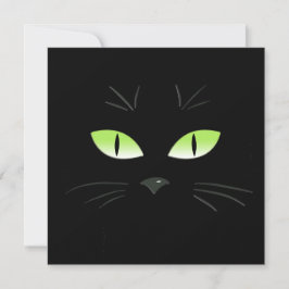 Spooky Black Cat Face Halloween-Party Einladung