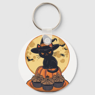 Spooky Black Cat Halloween Keychain – Cute & Creep Schlüsselanhänger