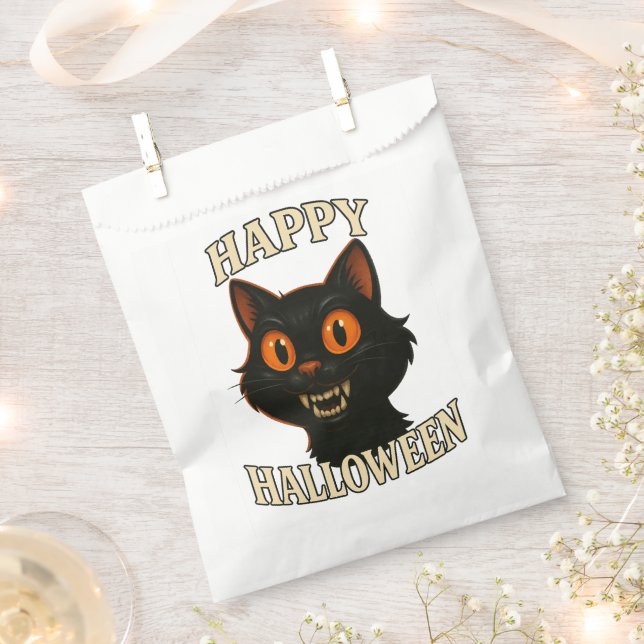 Spooky Black Cat Halloween-Party Geschenktütchen (Ausgeschnitten)