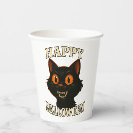 Spooky Black Cat Halloween-Party Pappbecher
