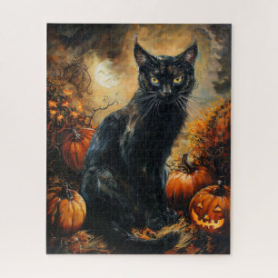 Spooky Black Cat Halloween Puzzle