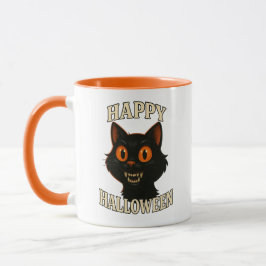 Spooky Black Cat Halloween Tasse