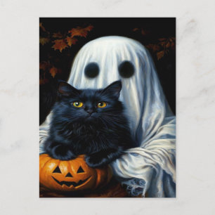 Spooky Black Cat Halloween Wallpaper - 2025 Nacht! Feiertagspostkarte
