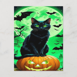 Spooky Black Cat Halloween Wallpaper - 2025 Nacht! Feiertagspostkarte
