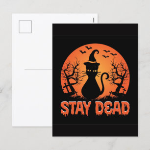 Spooky Black Cat Halloween Wallpaper - 2025 Nacht! Feiertagspostkarte