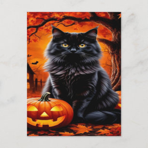 Spooky Black Cat Halloween Wallpaper - 2025 Nacht! Feiertagspostkarte