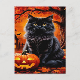 Spooky Black Cat Halloween Wallpaper - 2025 Nacht! Feiertagspostkarte